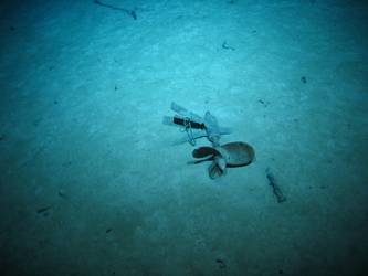'A' bracket and propeller thought to be from ship's 36-foot motor pinnace